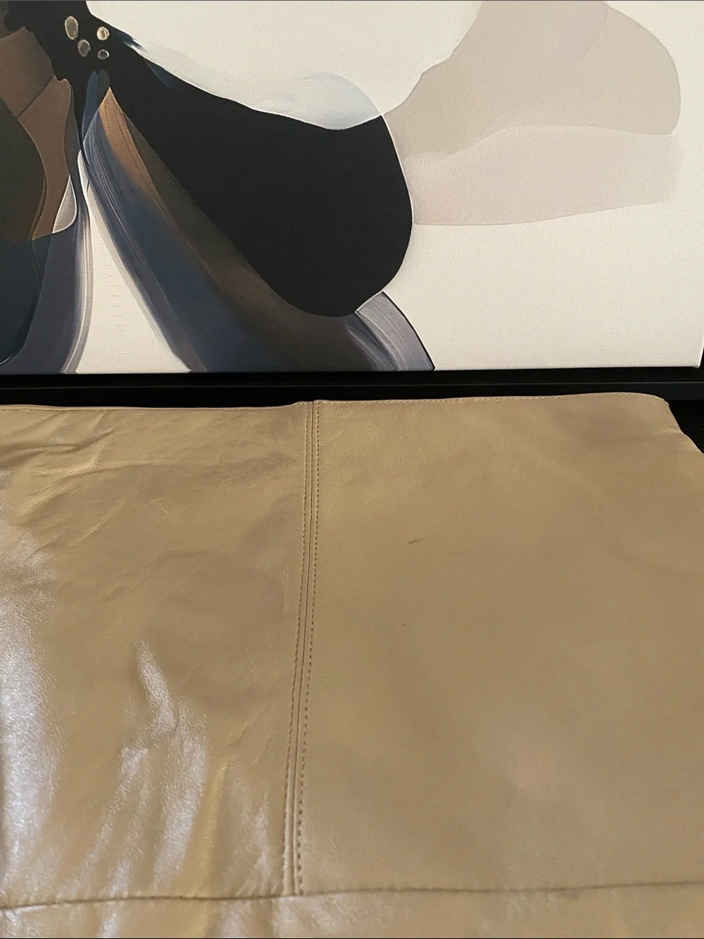 Vintage 80’s Brenalini By Jonotti Oversized Taupe Leather Clutch
